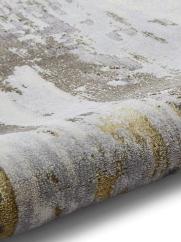 Apollo GR580  Modern Abstract Rug in Grey/Gold closeup view