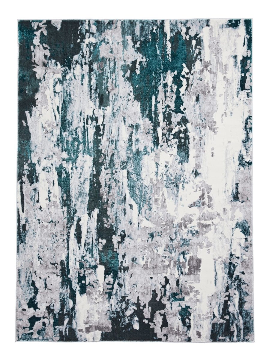 Apollo GR580  Modern Abstract Rug in Grey/Green 