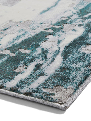 Apollo GR580  Modern Abstract Rug in Grey/Green side angle view