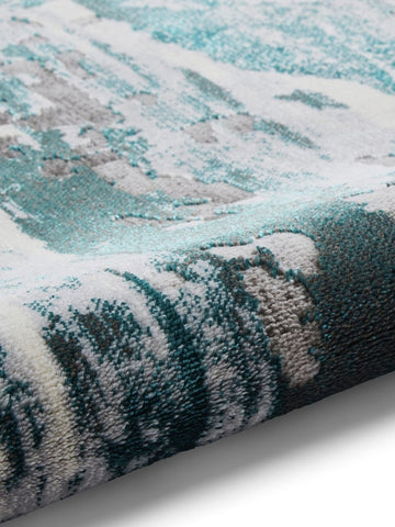 Apollo GR580  Modern Abstract Rug in Grey/Green closeup view