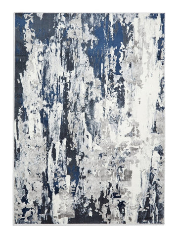 Apollo GR580  Modern Abstract Rug in grey Navy