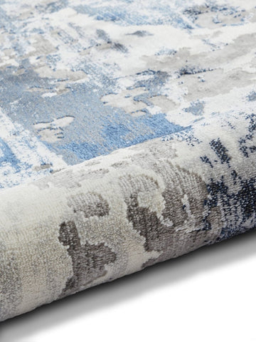 Apollo GR580  Modern Abstract Rug in grey Navy closeup view