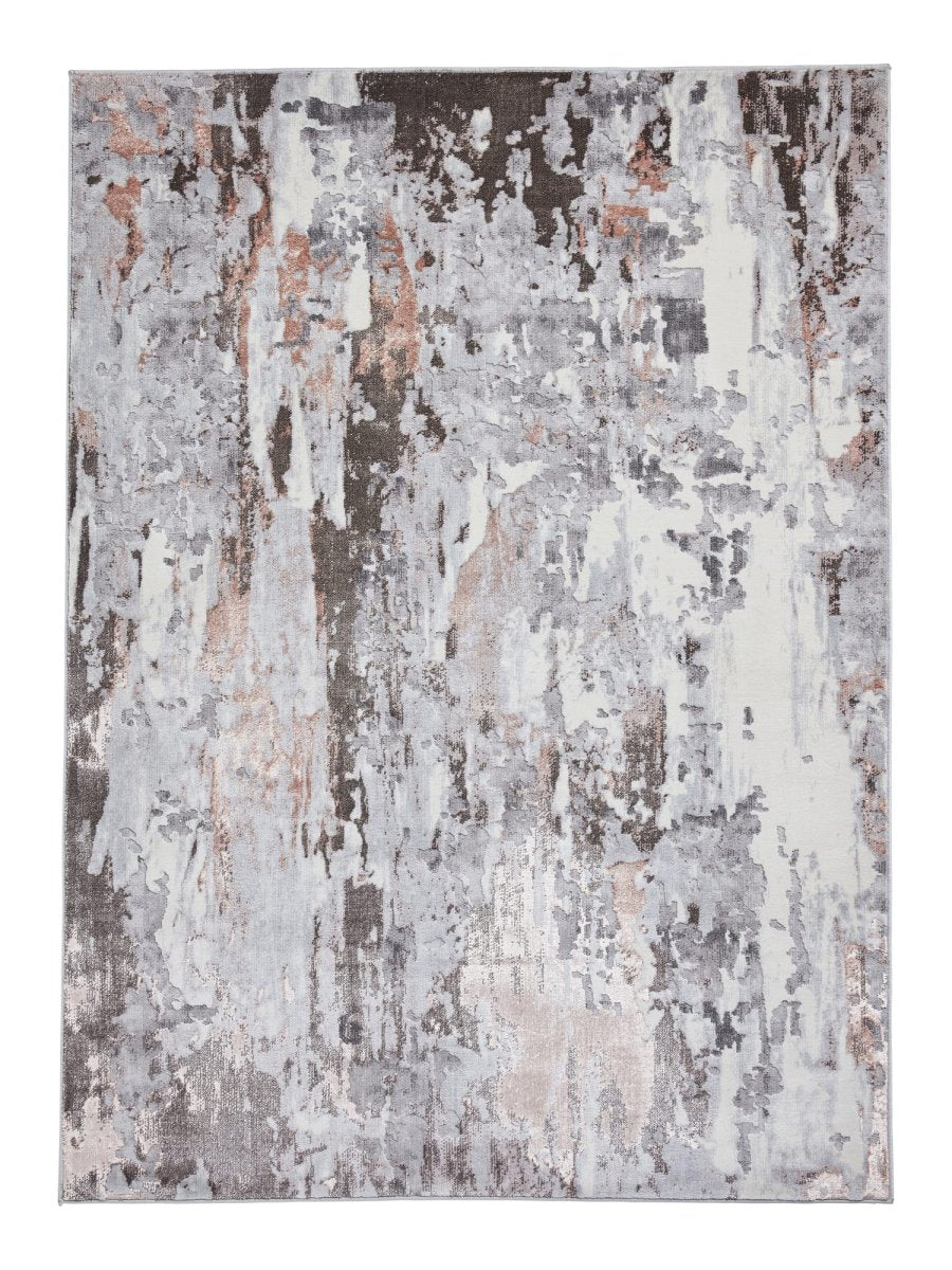 Apollo GR580  Modern Abstract Rug in Grey/Rose