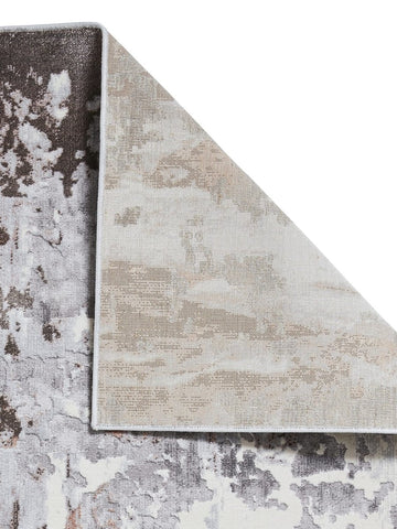 Apollo GR580  Modern Abstract Rug in Grey/Rose back side view