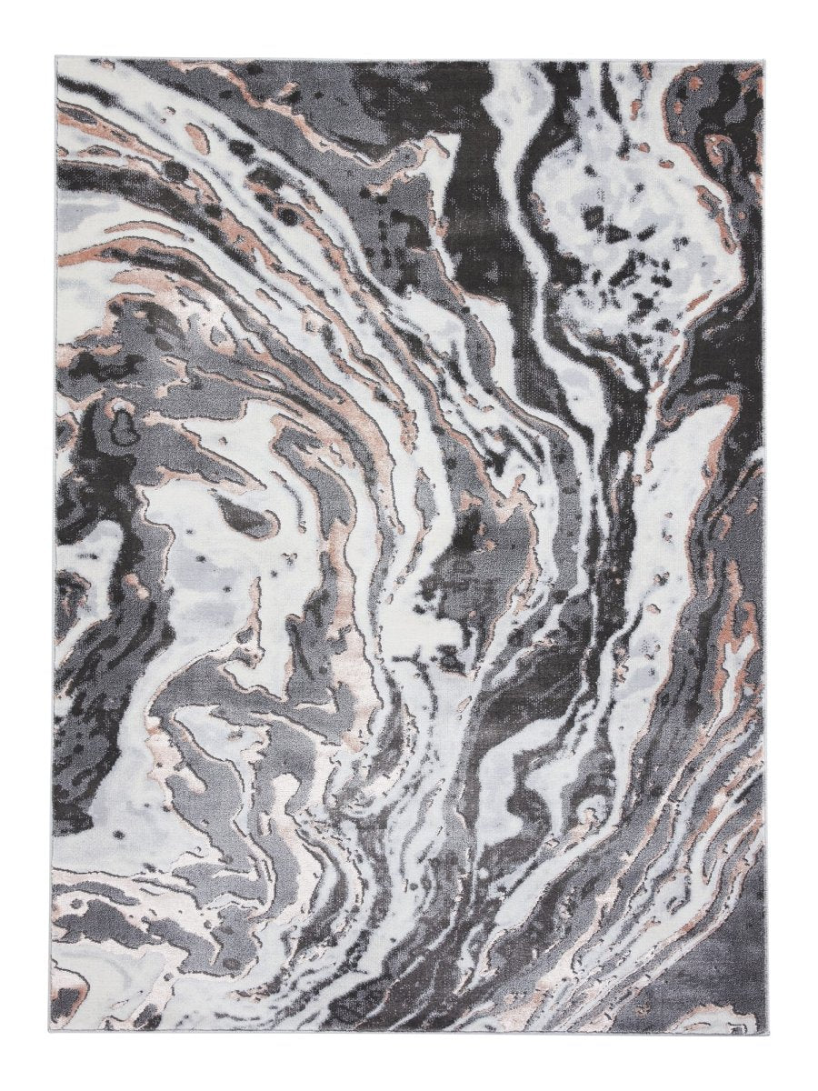 Apollo GR584 Modern Abstract Rug in Grey/Rose