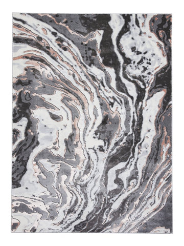 Apollo GR584 Modern Abstract Rug in Grey/Rose