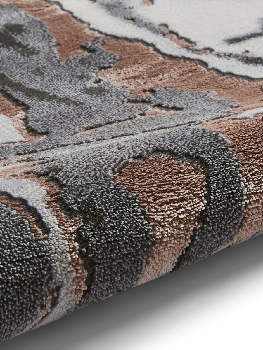 Apollo GR584 Modern Abstract Rug in Grey/Rose closeup view