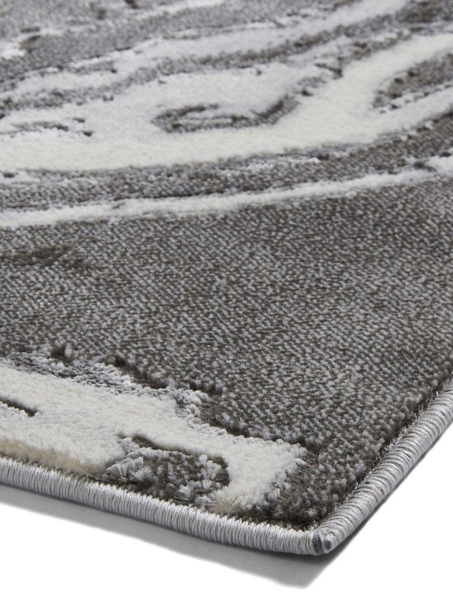 Apollo GR584 Modern Abstract Rug Grey side angle view