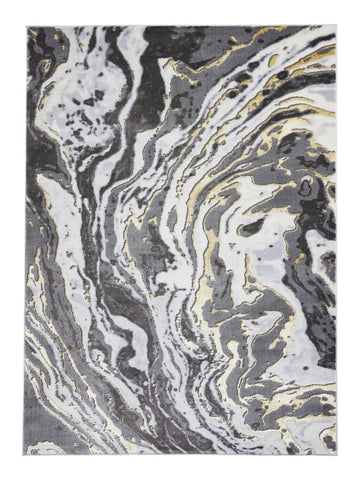 Apollo GR584 Modern Abstract Rug in Grey/Gold