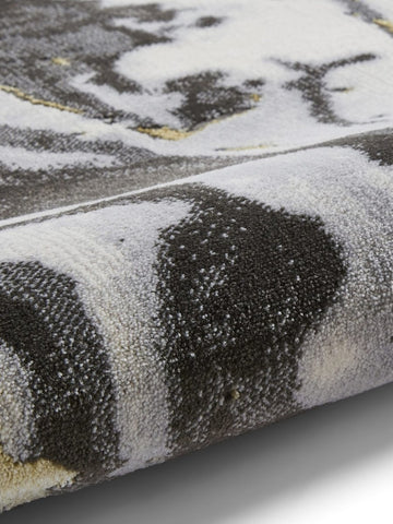 Apollo GR584 Modern Abstract Rug in Grey/Gold closeup view