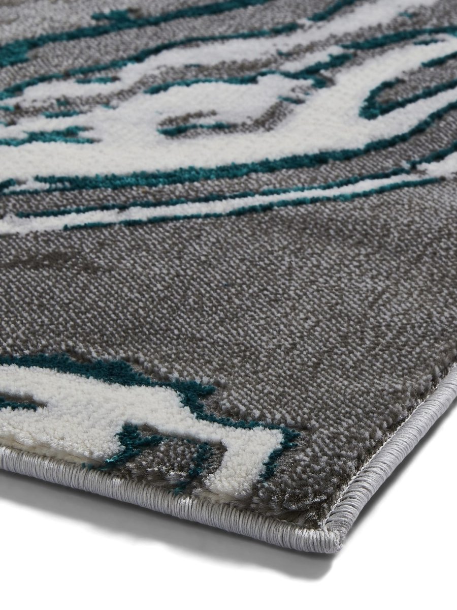 Apollo GR584 Modern Abstract Rug in Grey/Green side angle view