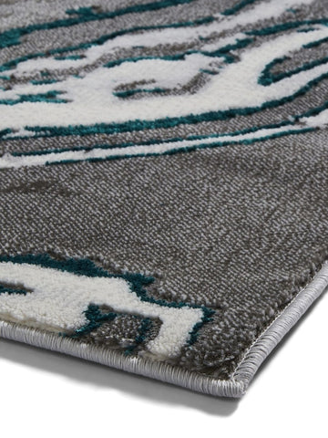 Apollo GR584 Modern Abstract Rug in Grey/Green side angle view