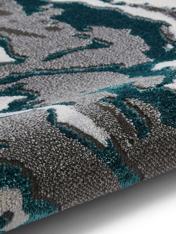 Apollo GR584 Modern Abstract Rug in Grey/Green closeup view