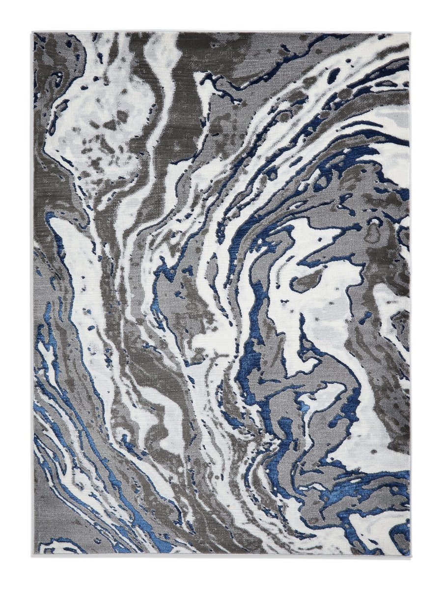 Apollo GR584 Modern Abstract Rug in Grey/Navy