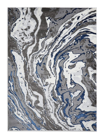 Apollo GR584 Modern Abstract Rug in Grey/Navy