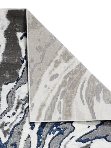Apollo GR584 Modern Abstract Rug in Grey/Navy back side view
