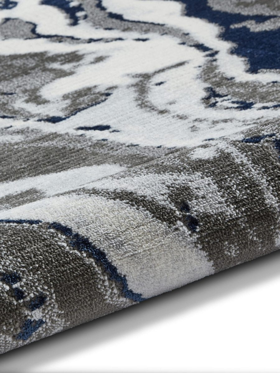 Apollo GR584 Modern Abstract Rug in Grey/Navy closeup view