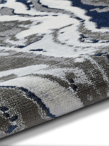 Apollo GR584 Modern Abstract Rug in Grey/Navy closeup view