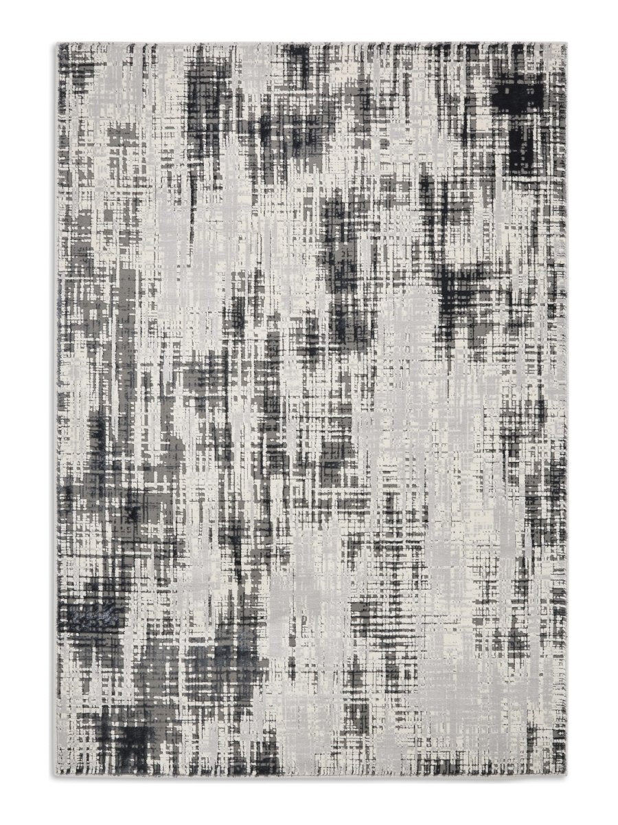 Apollo HE052 Modern Abstract Rug in Grey/Dar Blue