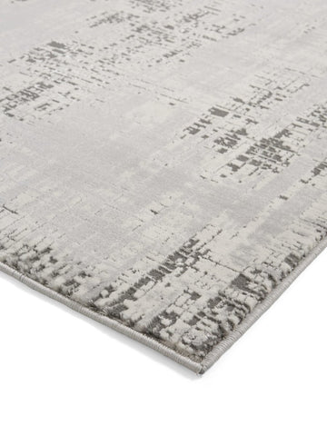 Apollo HE052 Modern Abstract Rug in Grey/Silverside angle view