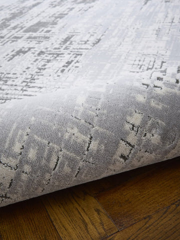 Apollo HE052 Modern Abstract Rug in Grey/Silver close view