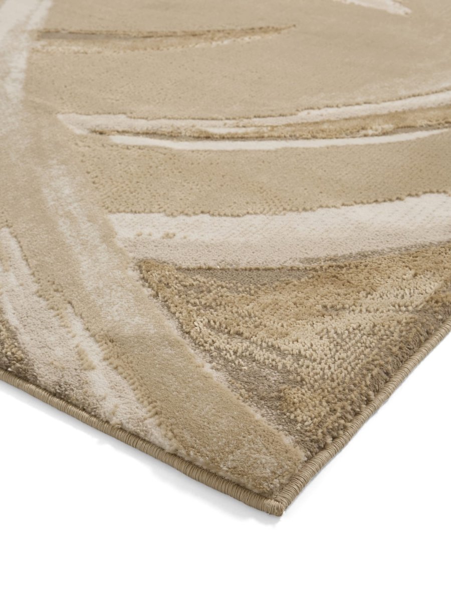 Apollo HF126 Modern Abstract Rug in Cream/Beige side angle view