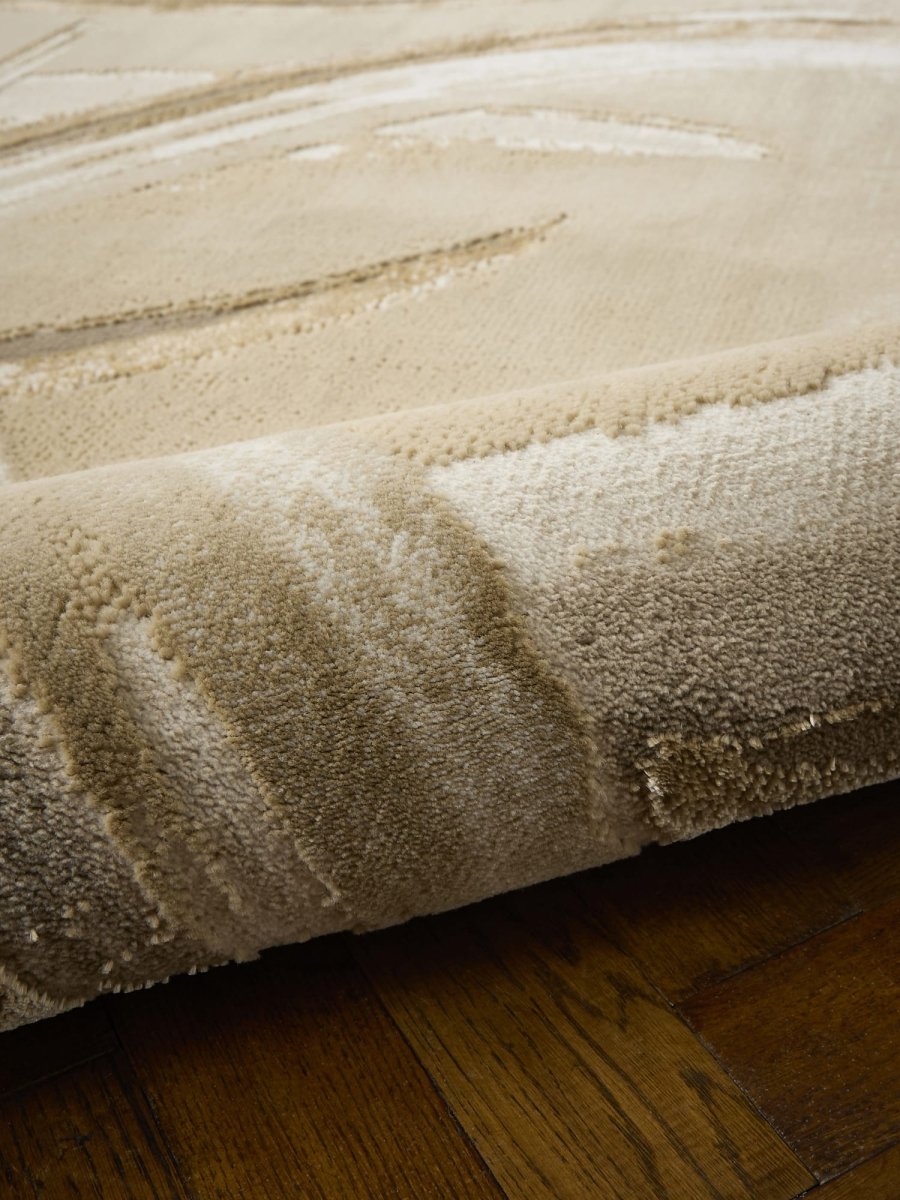 Apollo HF126 Modern Abstract Rug in Cream/Beige close view