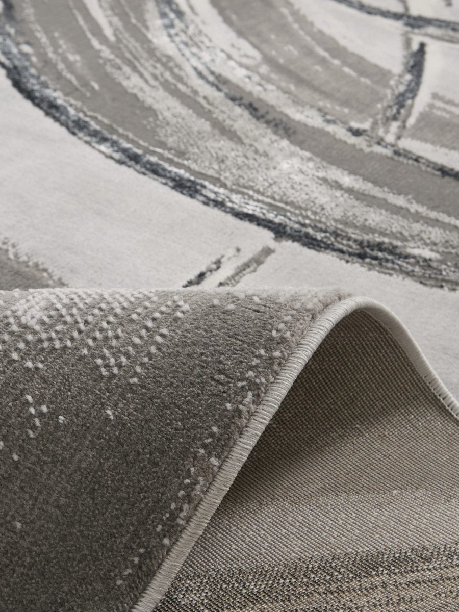 Apollo HF126 Modern Abstract Rug in Grey/Dark closeup view