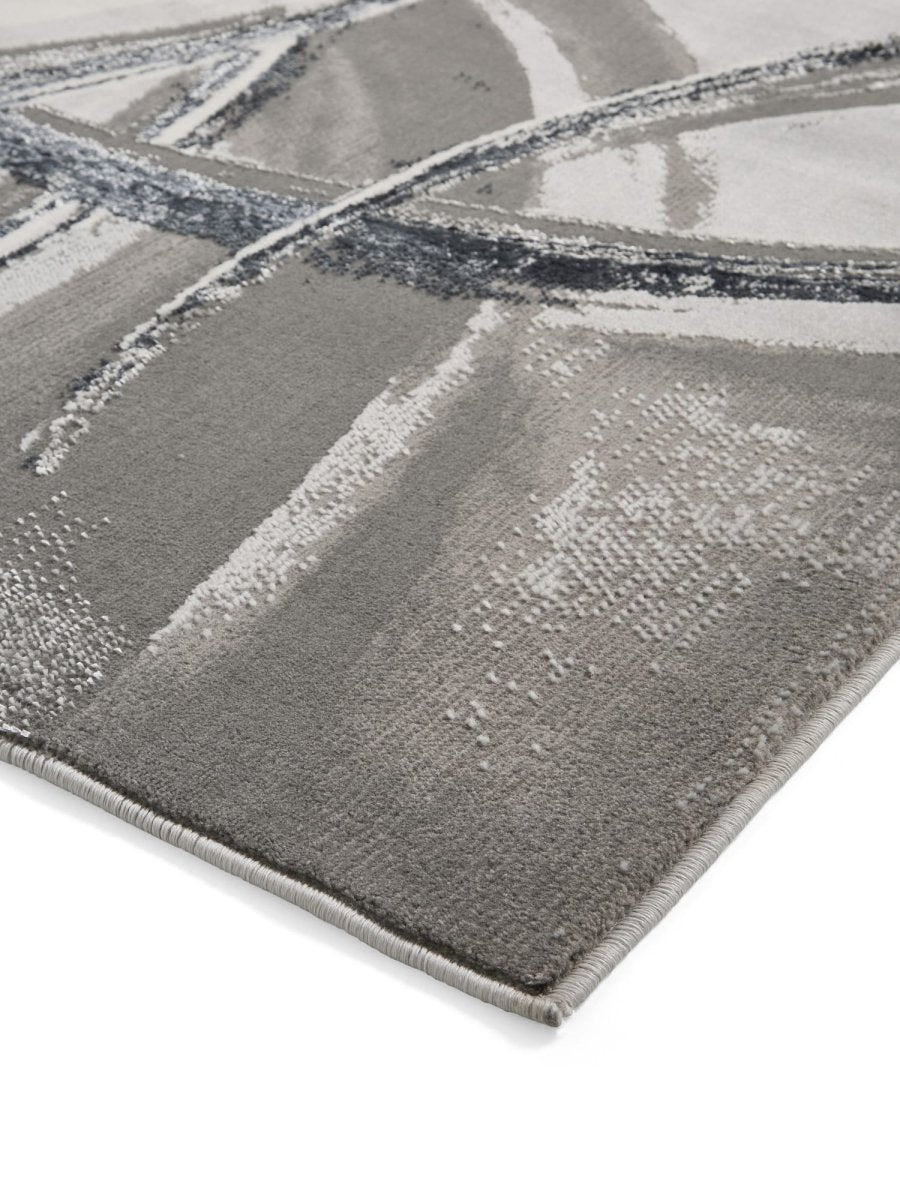 Apollo HF126 Modern Abstract Rug in Grey/Dark side angle view