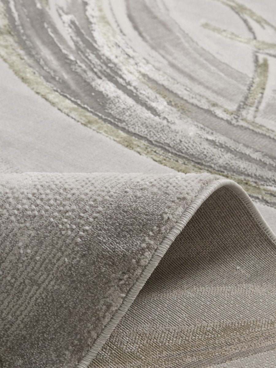 Apollo HF126 Modern Abstract Rug in Grey/Green closeup view