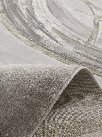 Apollo HF126 Modern Abstract Rug in Grey/Green closeup view