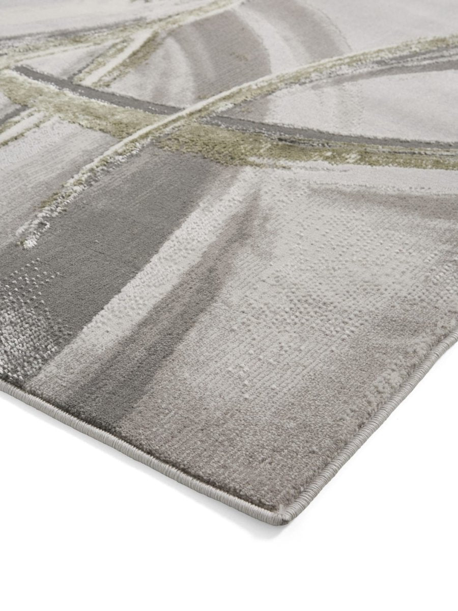 Apollo HF126 Modern Abstract Rug in Grey/Green side angle iew