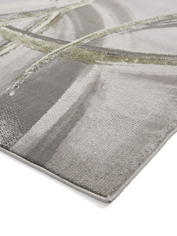 Apollo HF126 Modern Abstract Rug in Grey/Green side angle iew