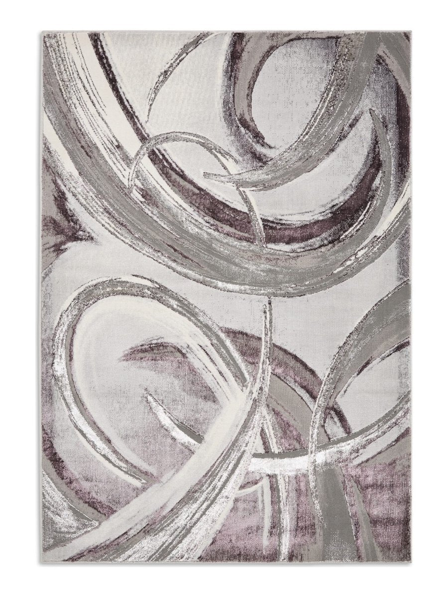 Apollo HF126 Modern Abstract Rug in Grey/Purple