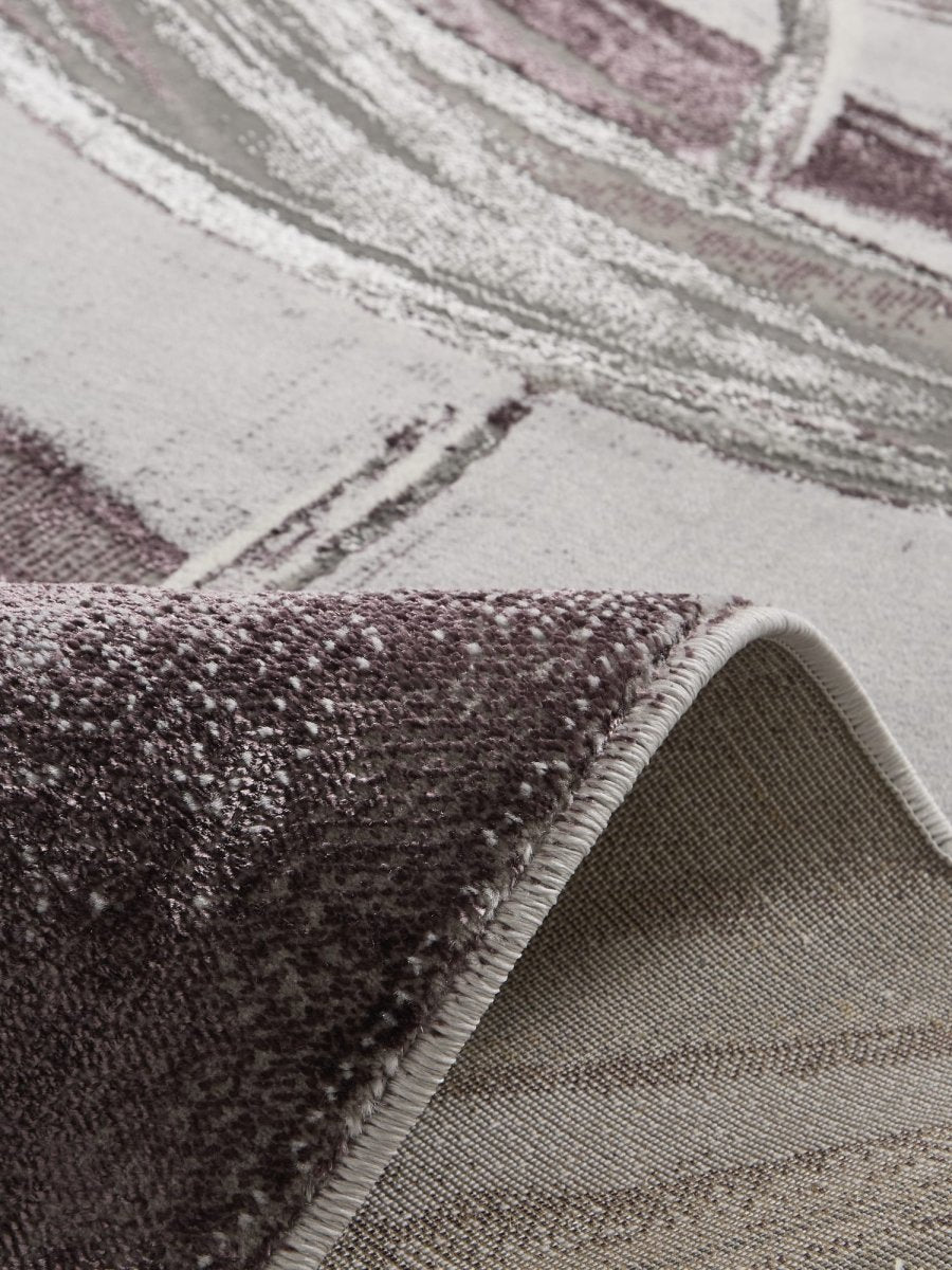 Apollo HF126 Modern Abstract Rug in Grey/Purple closeup view