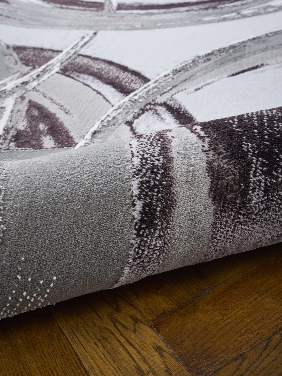 Apollo HF126 Modern Abstract Rug in Grey/Purple close view