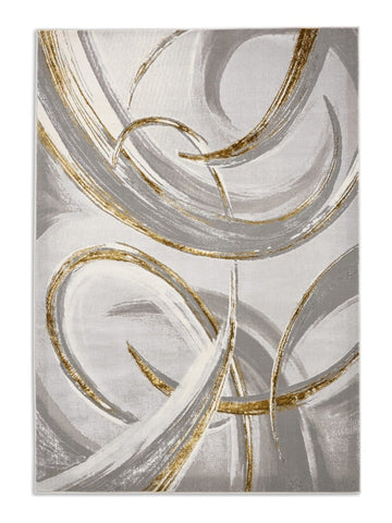Apollo HF126 Modern Abstract Rug in Grey/Gold