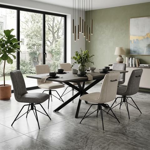 Arachnos Swivel Dining Chairs, Set of 4