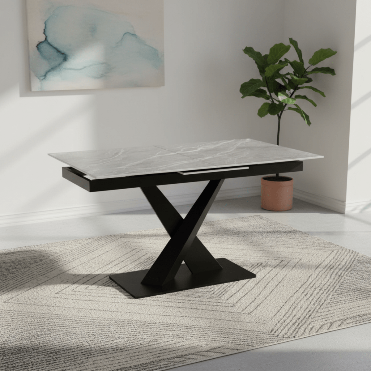 Arctic Small 1.4m Extending Ceramic Dining Table 