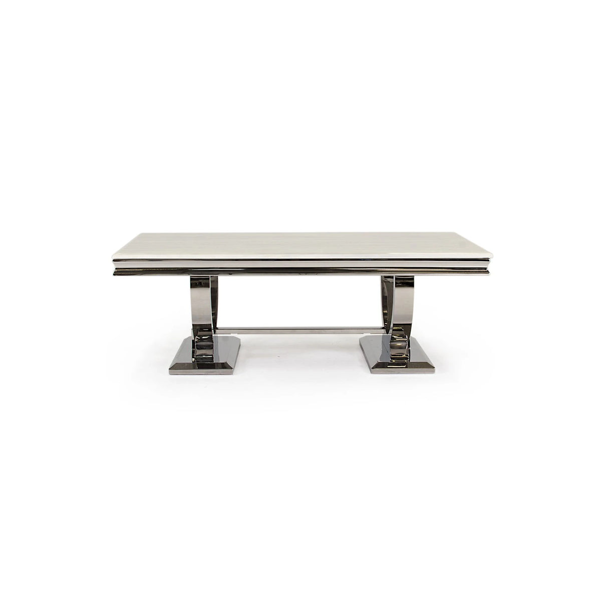 Arianna Cream Marble and Chrome Coffee Table - Pendle Village Furniture