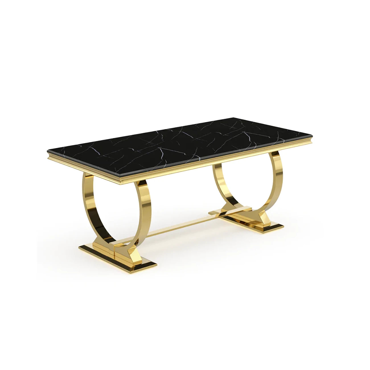 Arianna Gold Marble Dining Table with Roma Mink Chairs - Pendle Village Furniture