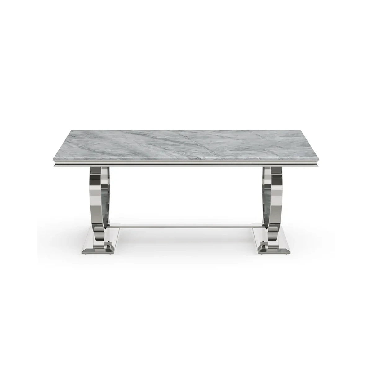 Arianna Marble Top Dining Table with London Lion Knocker Chairs - Pendle Village Furniture