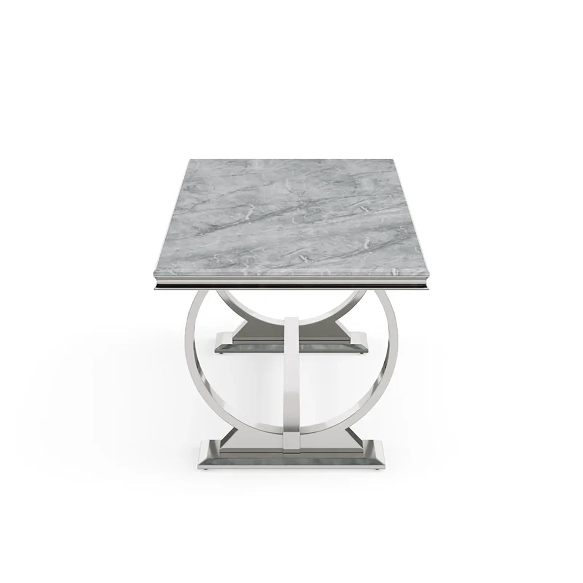Arianna Marble Top Dining Table with London Lion Knocker Chairs - Pendle Village Furniture