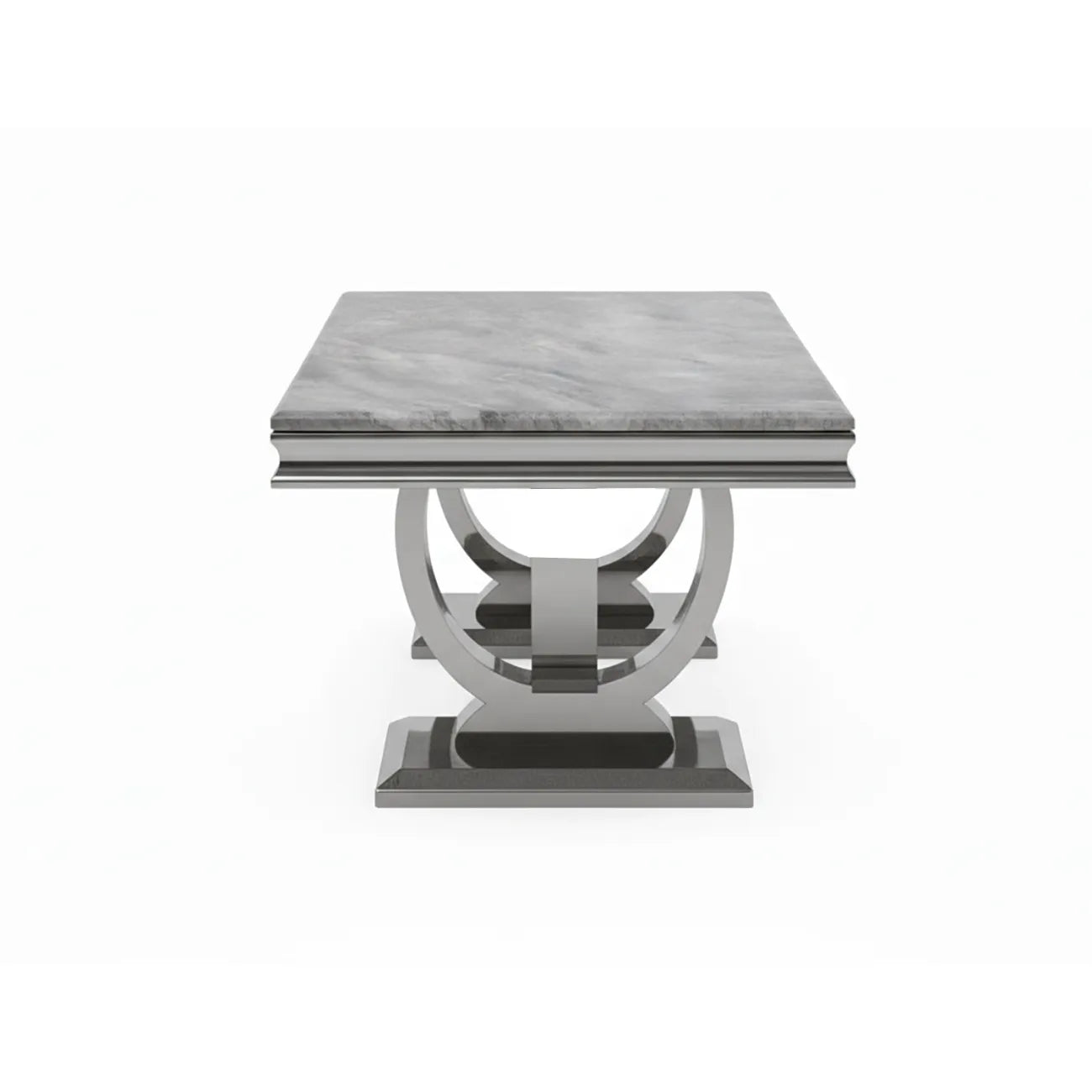 Arianna Light Grey Marble and Chrome Coffee Table - Pendle Village Furniture