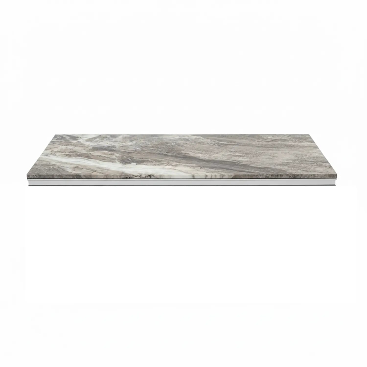 Arianna Mix Brown Marble and Chrome Coffee Table - Pendle Village Furniture
