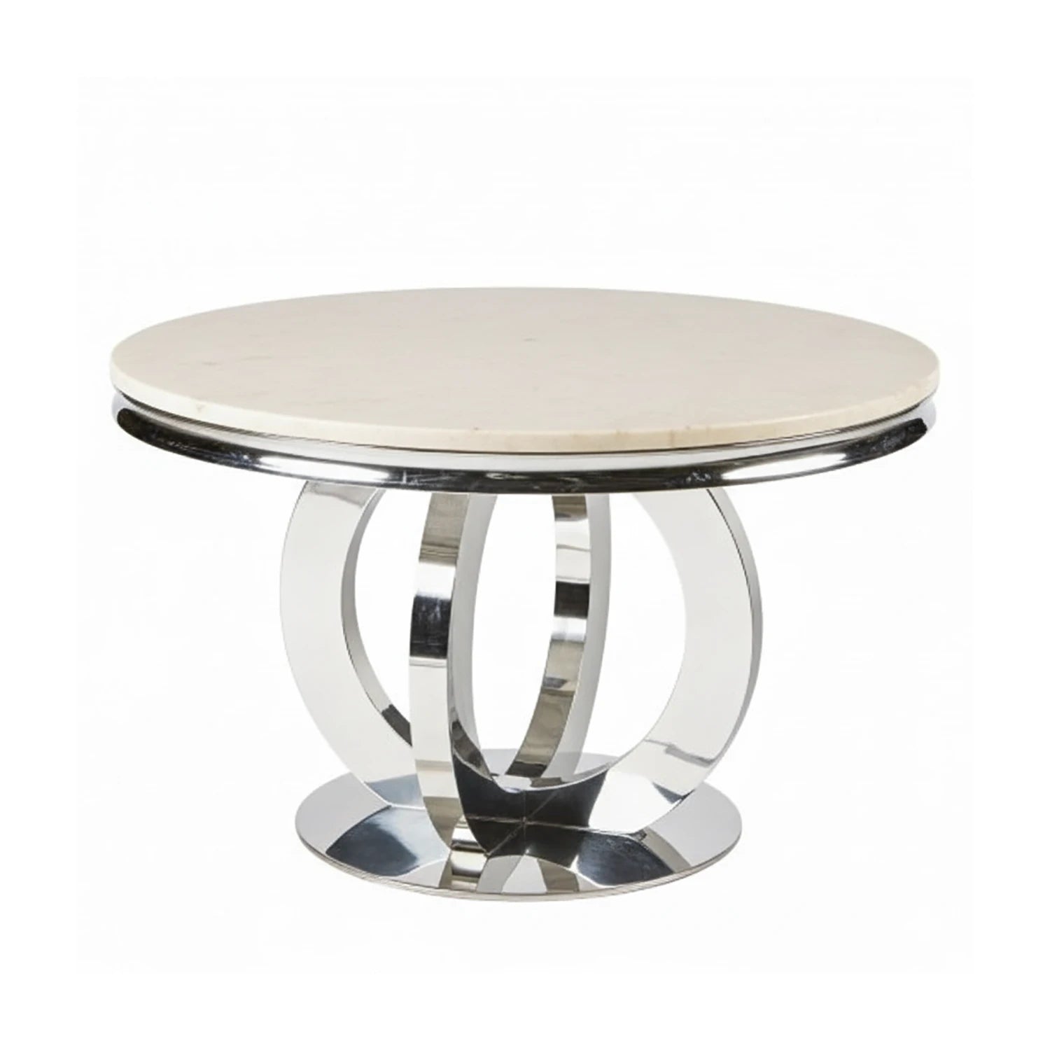 Arianna Round Mix Brown Marble Top Dining Table - Pendle Village Furniture