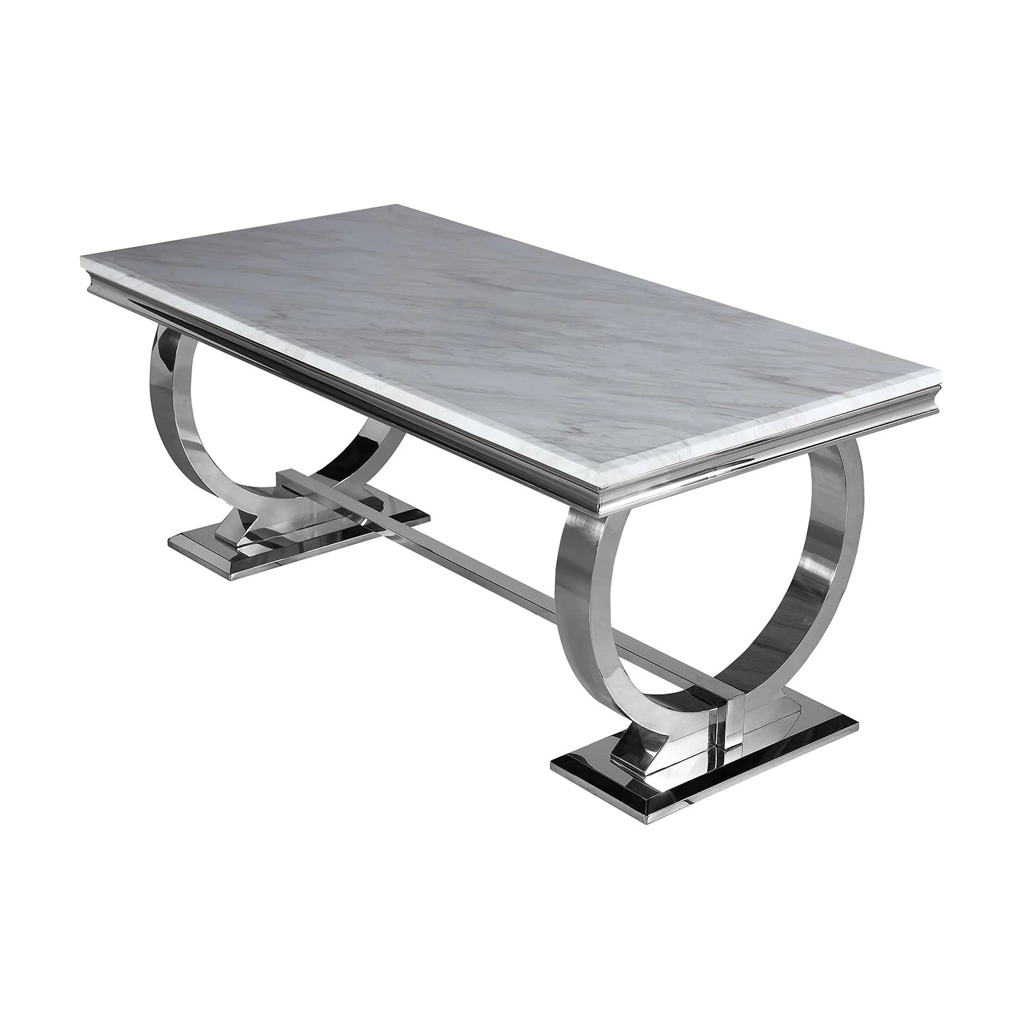 Arianna Marble Top Dining Table with London Lion Knocker Chairs - Pendle Village Furniture