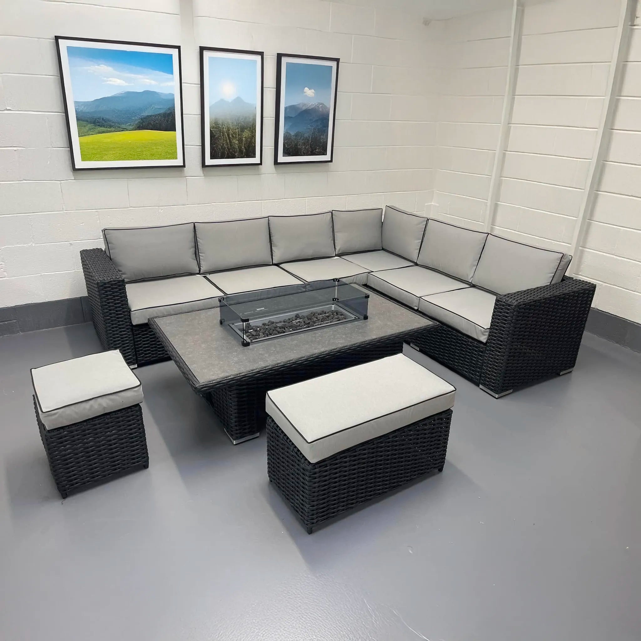 Arlberg Steel/Rattan 6 Piece Garden Furniture Set