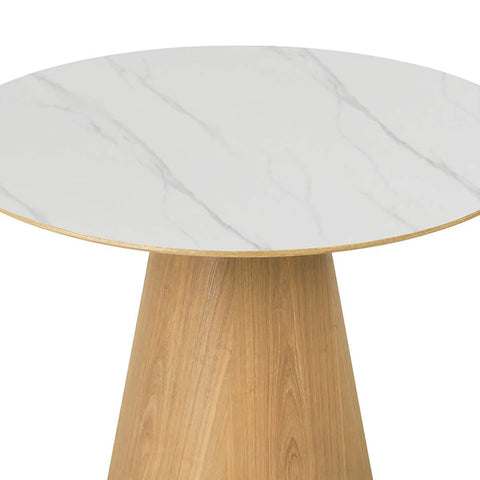 Arlen Round Marble Ceramic Dining Table - W120cm - Pendle Village Furniture