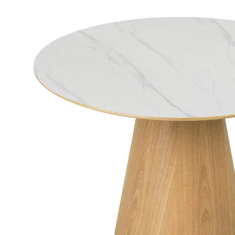 Arlen Round Marble Ceramic Dining Table - W120cm - Pendle Village Furniture